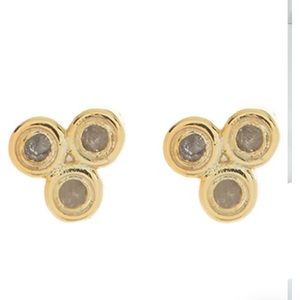 Gold Vermeil Diamond Cluster Stud Earrings - 0.10 ctw